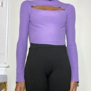 Purple Slit Sweater